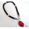 Collier Elegant rouge, graine de tagua