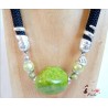 Collier elégant, en ivoire végétal vert
