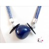 Collier graine de tagua - Elegant : bleu marine