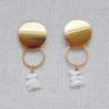 Boucles d'oreilles en acier inoxydable et nacre