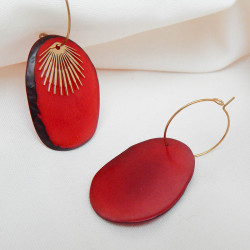 Boucles, type créole en ivoire végétal