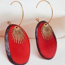 Boucles, type créole en ivoire végétal