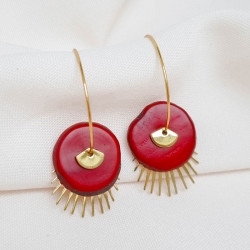 Boucles d'oreilles acier inoxydable et graine