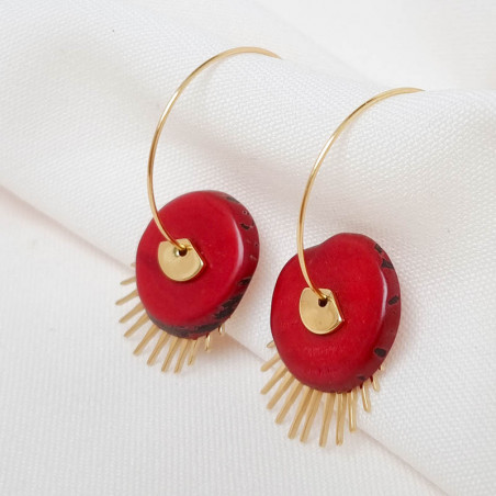 Boucles d'oreilles acier inoxydable et graine