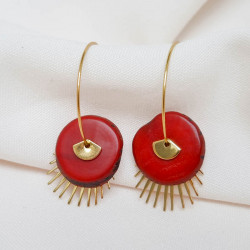 Boucles d'oreilles acier inoxydable et graine