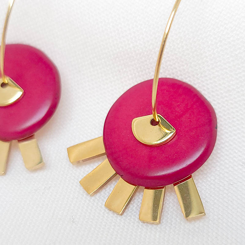 Boucles en graine et acier inoxydable