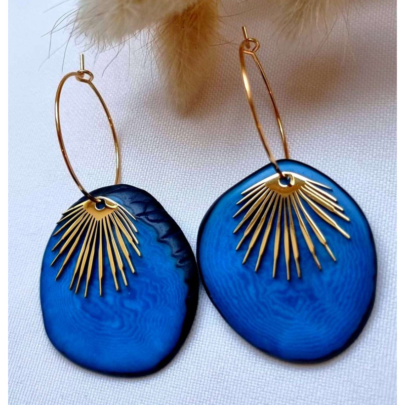 Boucles, type créole en ivoire végétal