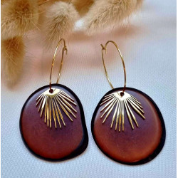 Boucles, type créole en ivoire végétal