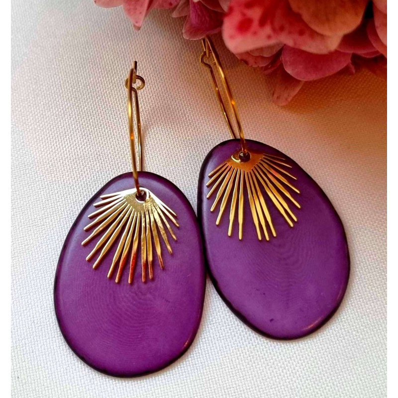 Boucles, type créole en ivoire végétal