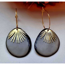 Boucles, type créole en ivoire végétal