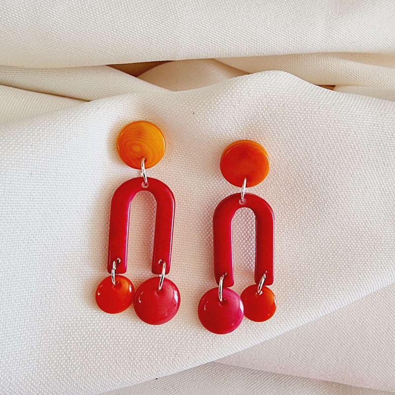 Boucles d'oreilles Soledad en ivoire végétal