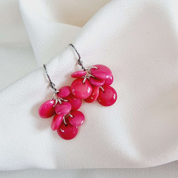 Boucles d'oreilles grappe en ivoire végétal