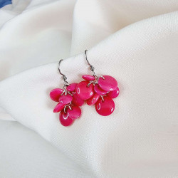 Boucles d'oreilles grappe en ivoire végétal