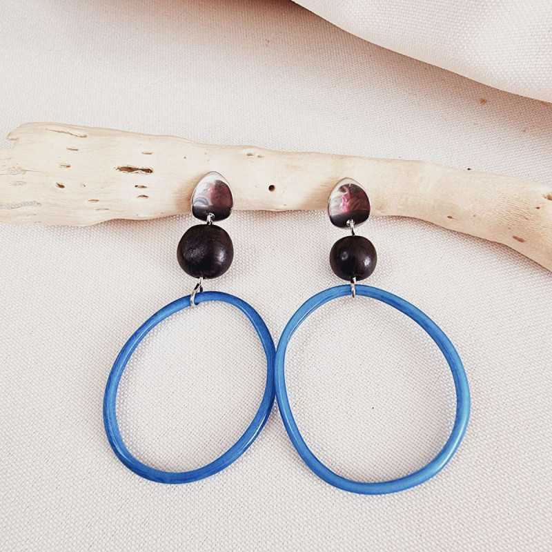 Boucles d'oreilles Luna en ivoire végétal