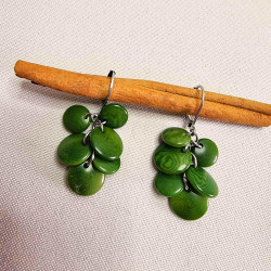 Boucles d'oreilles grappe en ivoire végétal