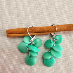 Boucles d'oreilles grappe en ivoire végétal