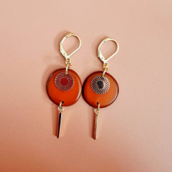 Boucles d'oreilles Livia en acier inoxydable et graine de bombona