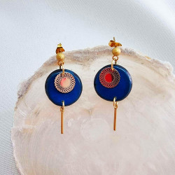 Boucles d'oreilles Livia en acier inoxydable et graine de bombona