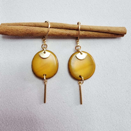 Boucles d'oreilles Livia en acier inoxydable et graine de bombona