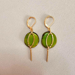 Boucles d'oreilles Livia en acier inoxydable et graine de bombona