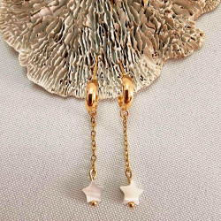Boucles d'oreilles en nacre et acier inoxydable doré