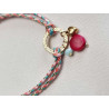 Bracelet réglable composé de breloques en tagua, acier inoxydable