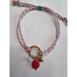 Bracelet réglable composé de breloques en tagua, acier inoxydable
