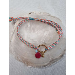 Bracelet réglable composé de breloques en tagua, acier inoxydable