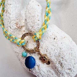 Bracelet réglable composé de breloques en tagua, acier inoxydable