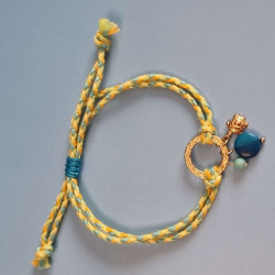 Bracelet réglable composé de breloques en tagua, acier inoxydable