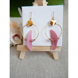 boucles d'oreilles bordeaux, Danelia, ivoire végétal