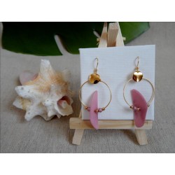 boucles d'oreilles bordeaux, Danelia, ivoire végétal