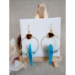 boucles d'oreilles bordeaux, Danelia, ivoire végétal