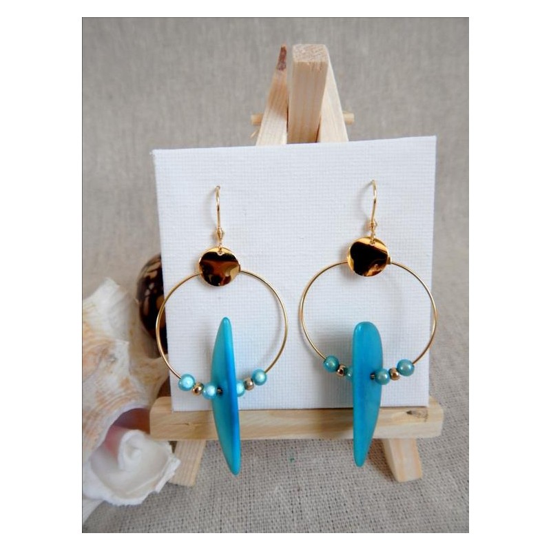 boucles d'oreilles bordeaux, Danelia, ivoire végétal