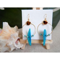 boucles d'oreilles bordeaux, Danelia, ivoire végétal